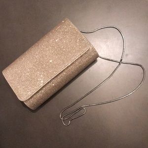 La Regale Sparkly Gold Clutch w/ detachable strap